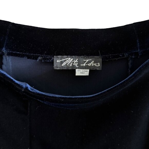 Vintage Velvet Maxi Skirt Navy Small Whimsygoth Vampire Witchy Gothic - Picture 3 of 3